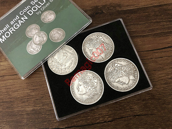 Morgan Dollar Shell and Coin Set-- Close Up Trick Magic, Coin Trick-New Arrival