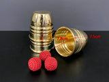 Super Cups and Balls (Brass) -- Close Up Trick Magic-New Arrival